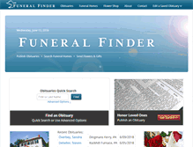 Tablet Screenshot of funeralfinder.com